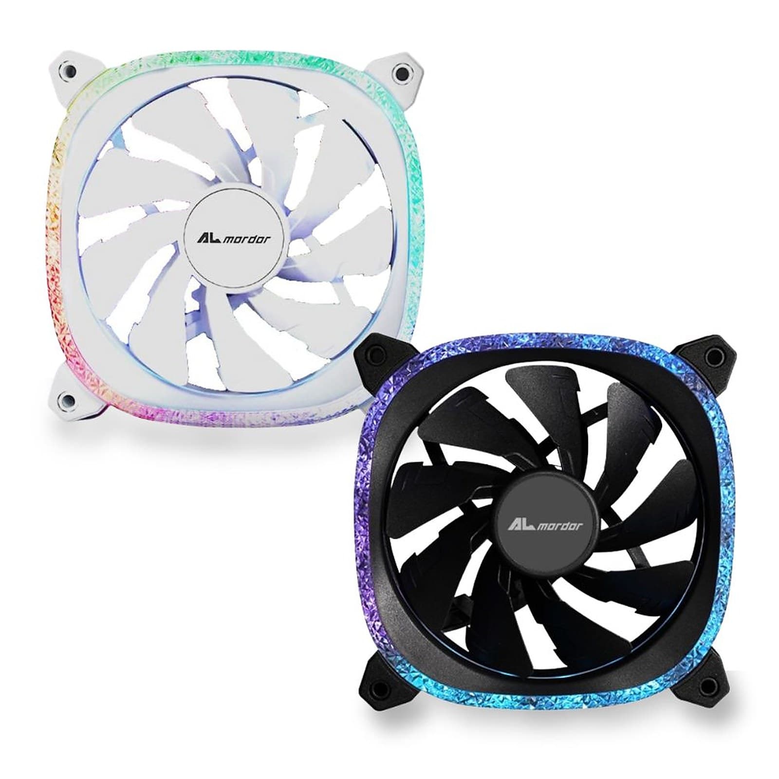 ALmordor Stardust XD120 Computer Cooling PC Case Fan ARGB Diamond Frame with 9 Blades, Quiet Operating
