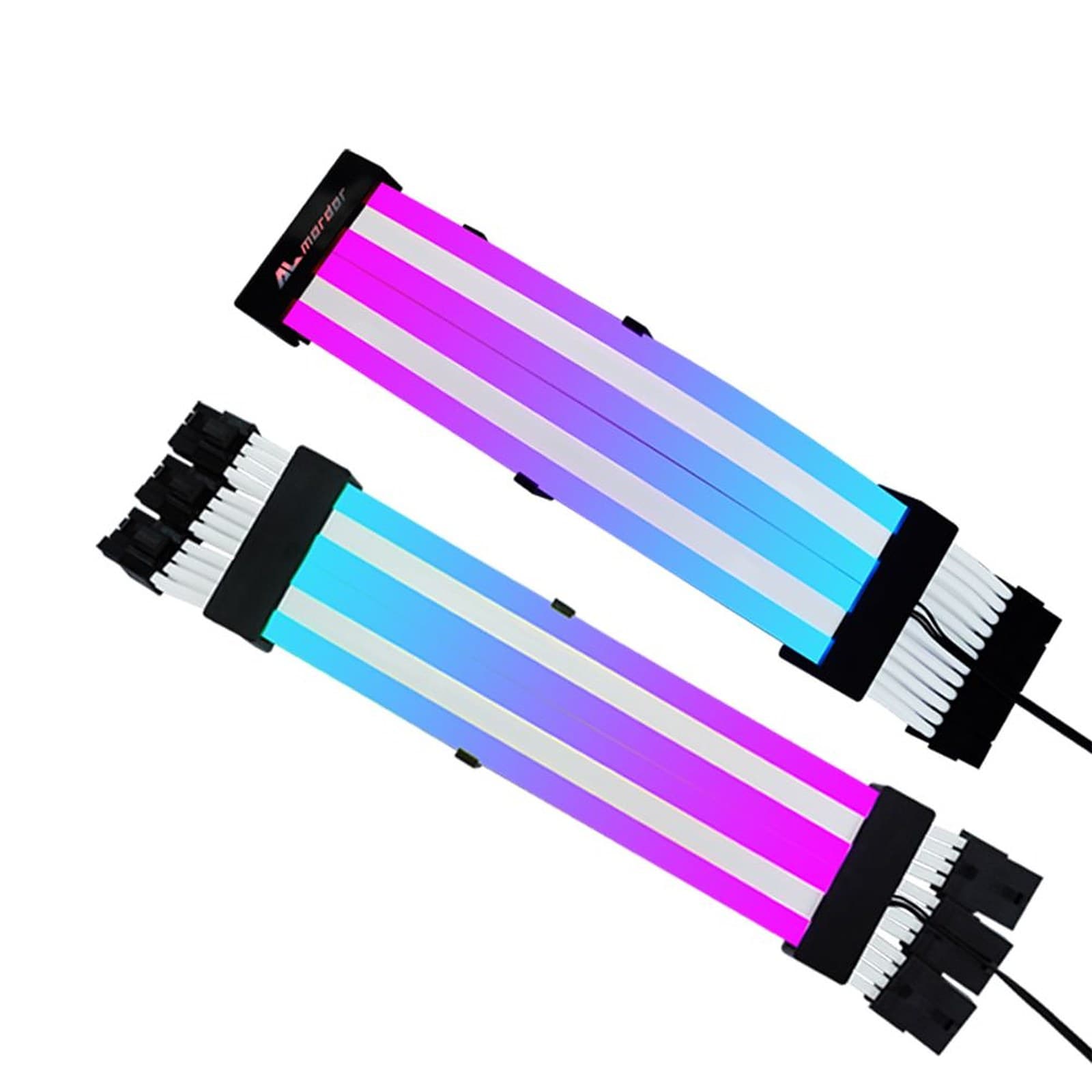 ALmordor ARGB Glare-Line Plus V2 RGB Power Extension Cable 24Pin + 8Pin Set – Flexible, Ultra Low Heating for DIY PC Builders