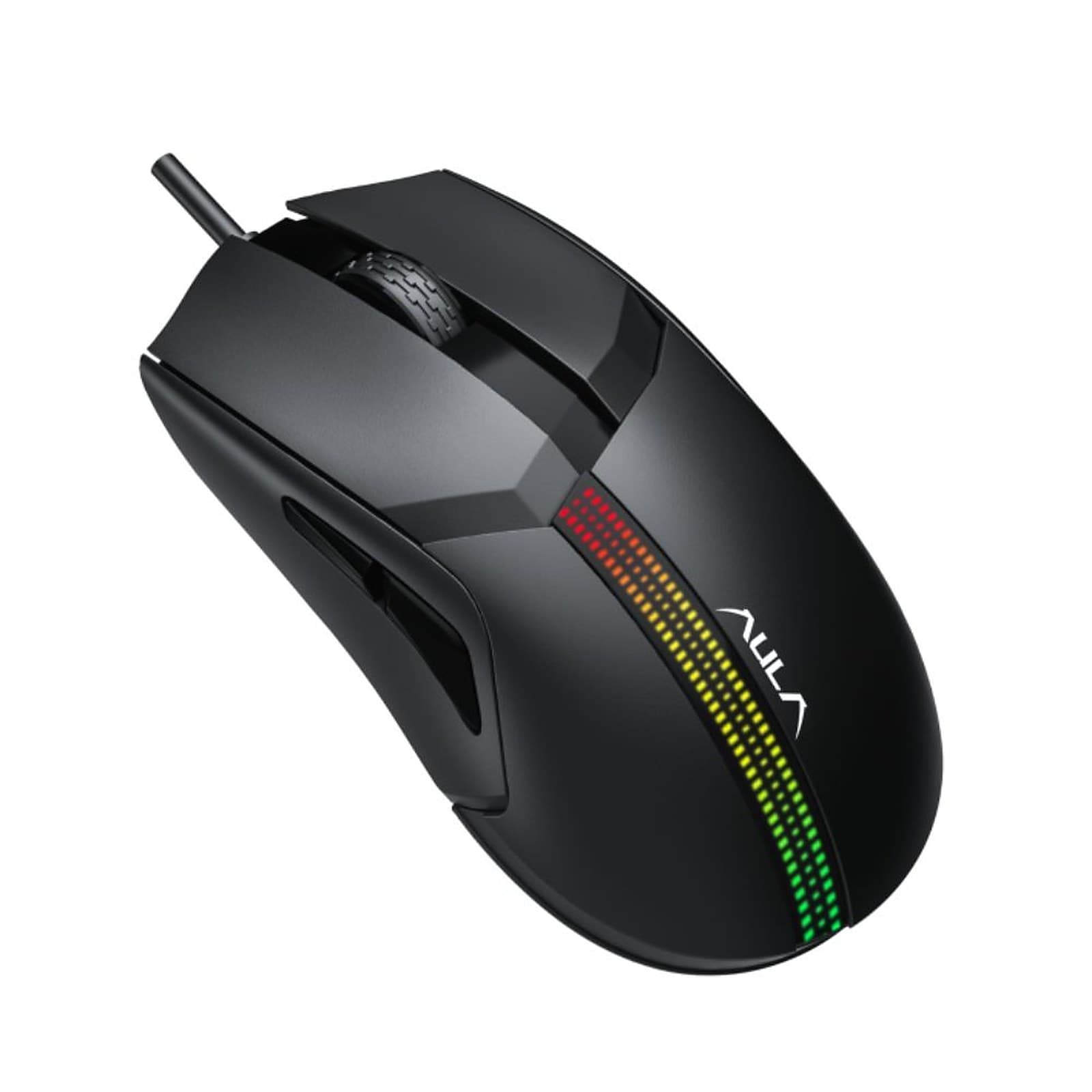 AULA F813 Pro RGB Gaming Mouse USB Wired, 7 Programmable Buttons, Switchable DPI up to 12400, Colorful Lighting Effects, Black