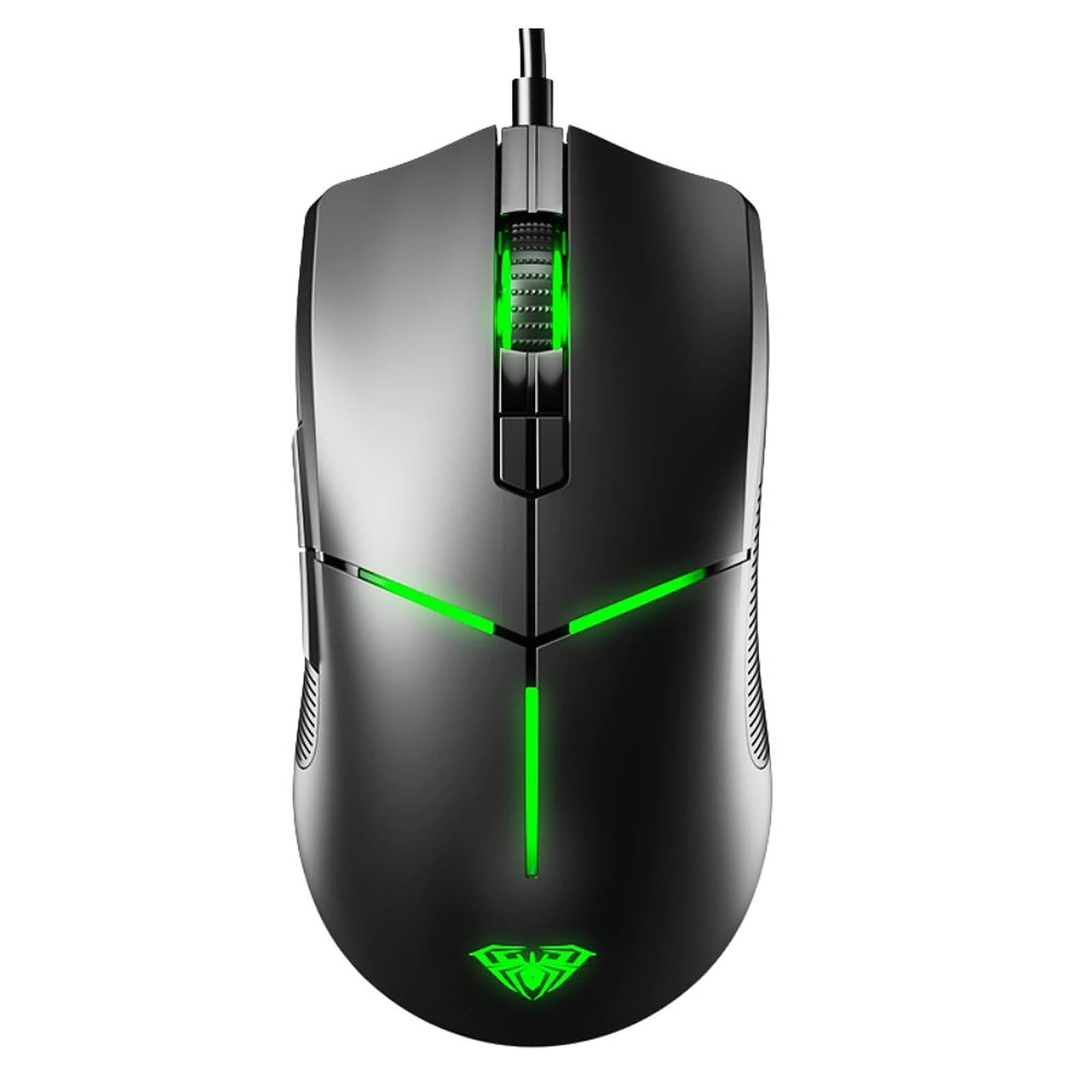 AULA F820 Wired Gaming Mouse, 8 Programmable Keys, Chroma RGB, 6400 DPI Adjustable Optical Sensor, Ergonomic Lightweight, Black