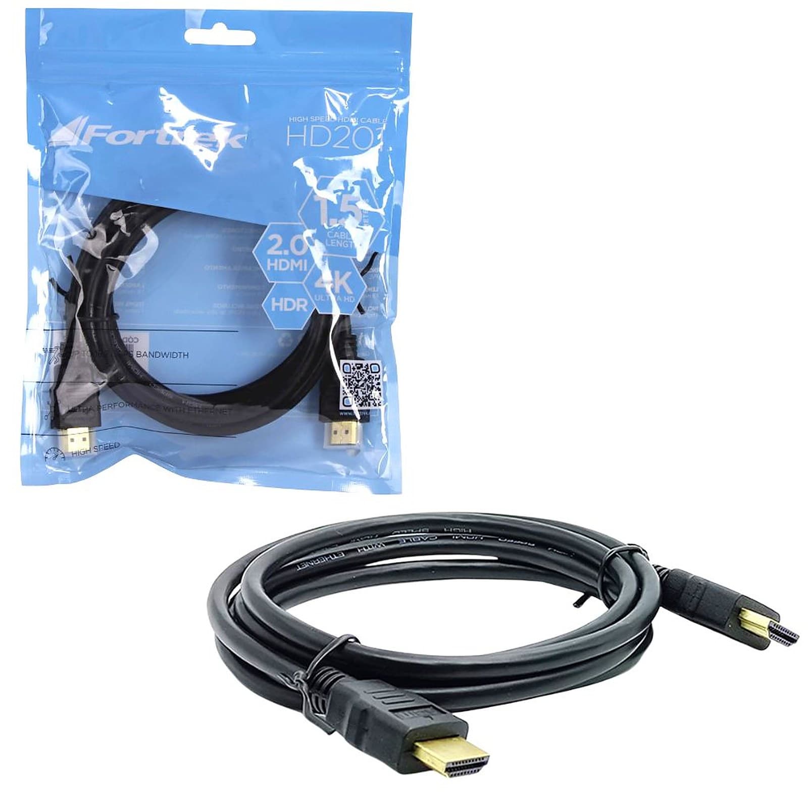 Fortrek 4K HDMI Cable 2.0 High Speed, Ultra HD Compatible, 18Gbps- 1.5M