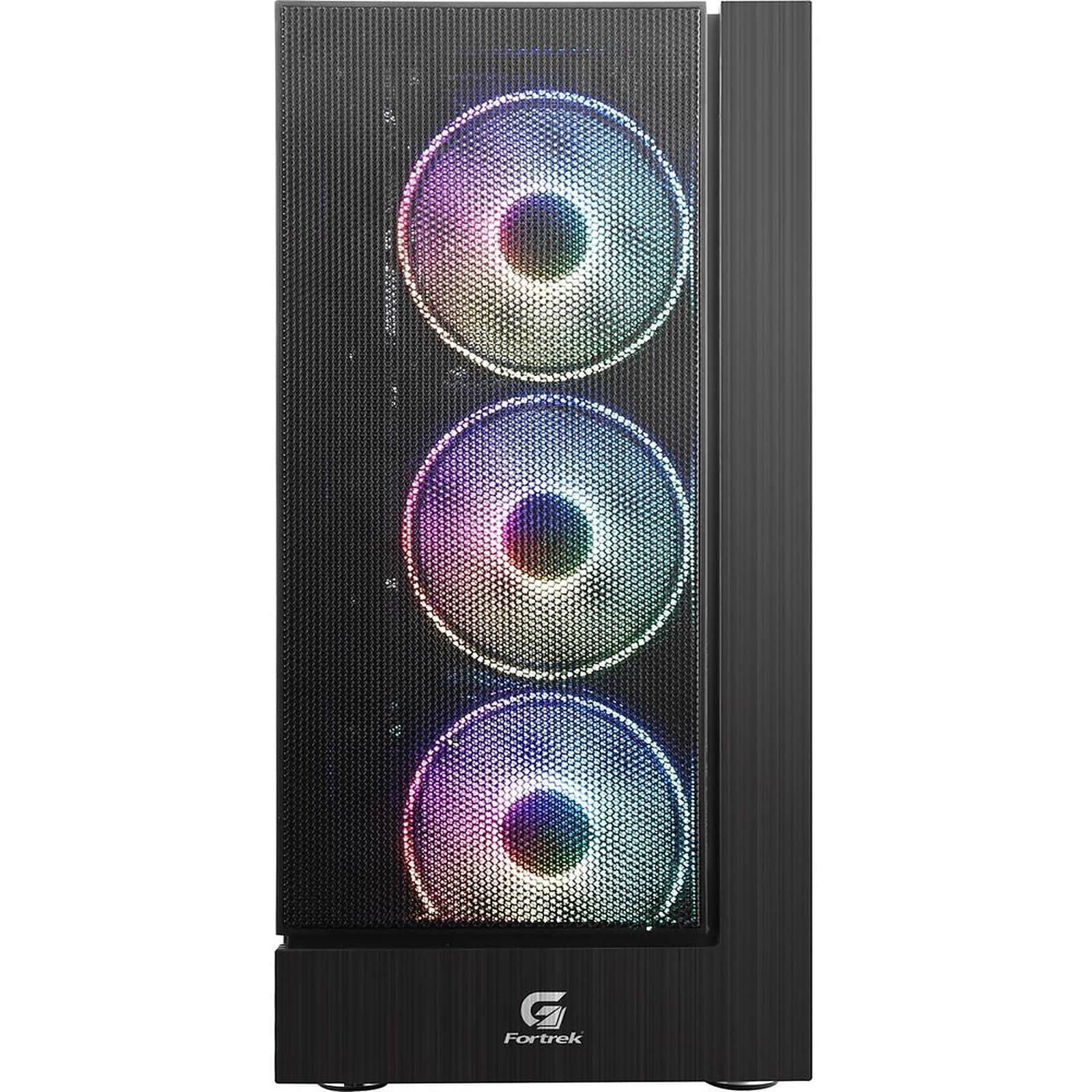 Fortrek Cruiser Mid Tower Gaming Computer PC Case with 3 Fixed RGB Fans, Full Acrylic Side Panel, ATX/Micro ATX/Mini ITX, Black