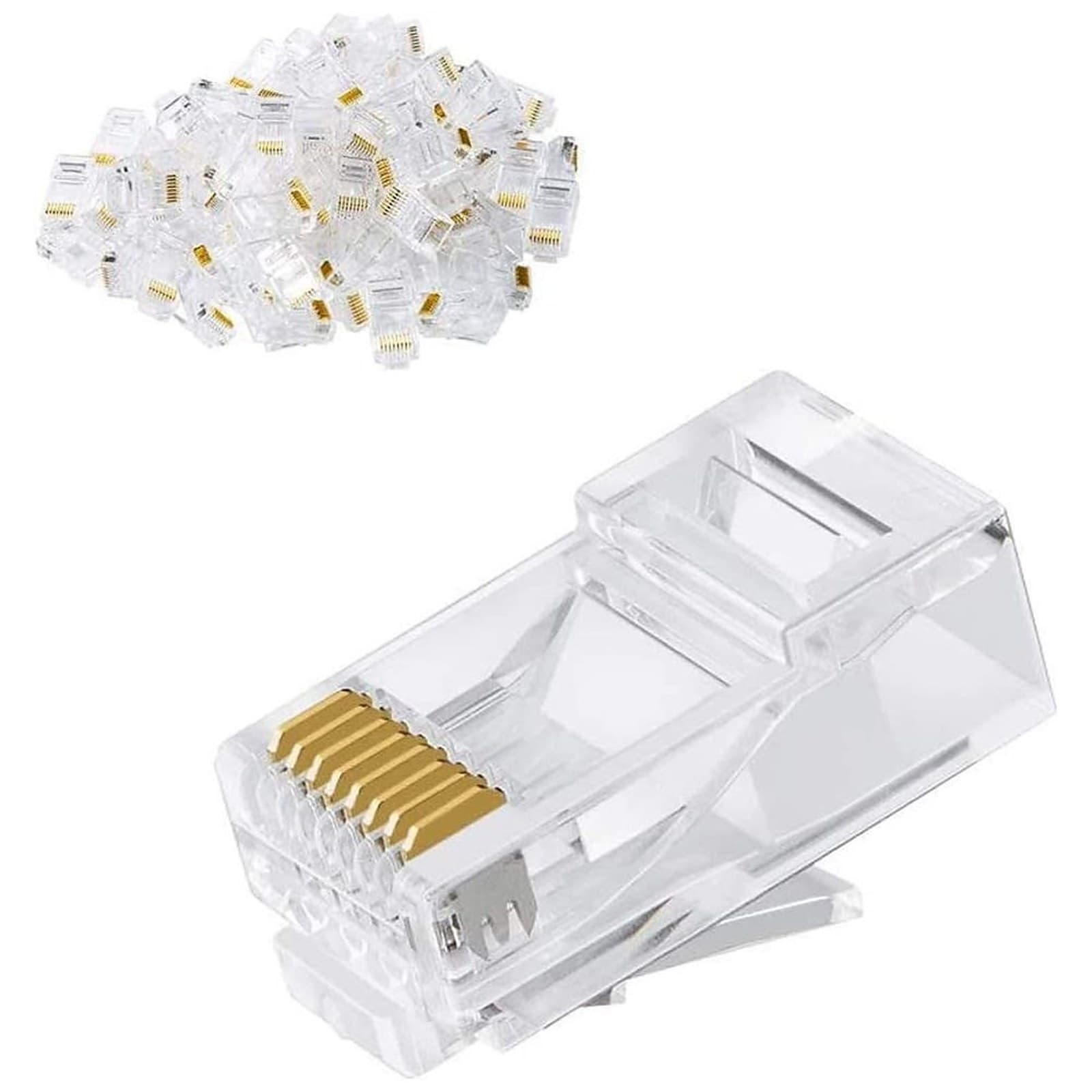 Fortrek RJ45 Male Cat6 Network Cable Connector, High-Speed Ethernet Adapter for Secure and Reliable Connectivity, 100 PCS