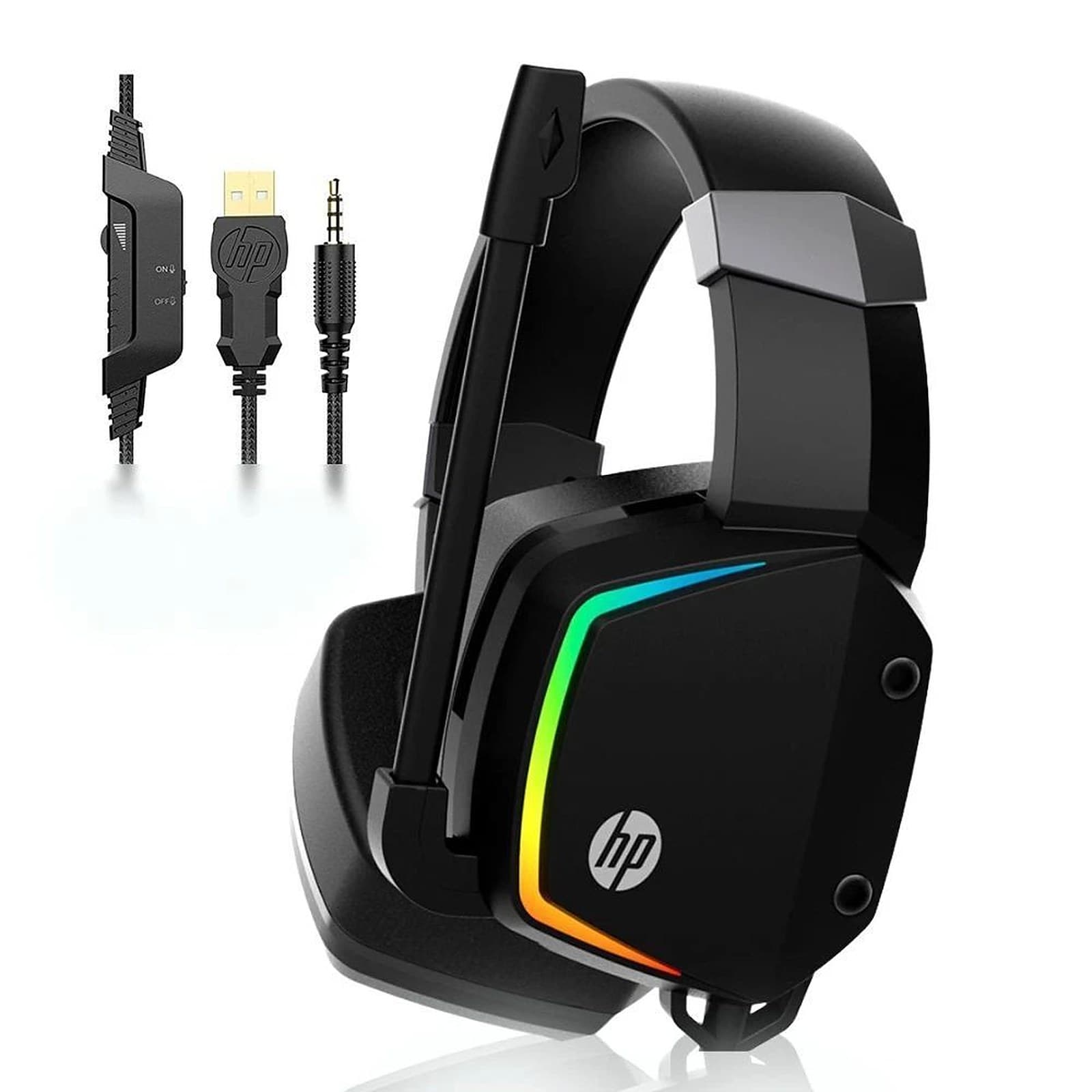 HP H320 Wired Gaming Headset 3.5mm Audio Jack with Hard Rock Bass and Immersive Sound, Gaming Headphones