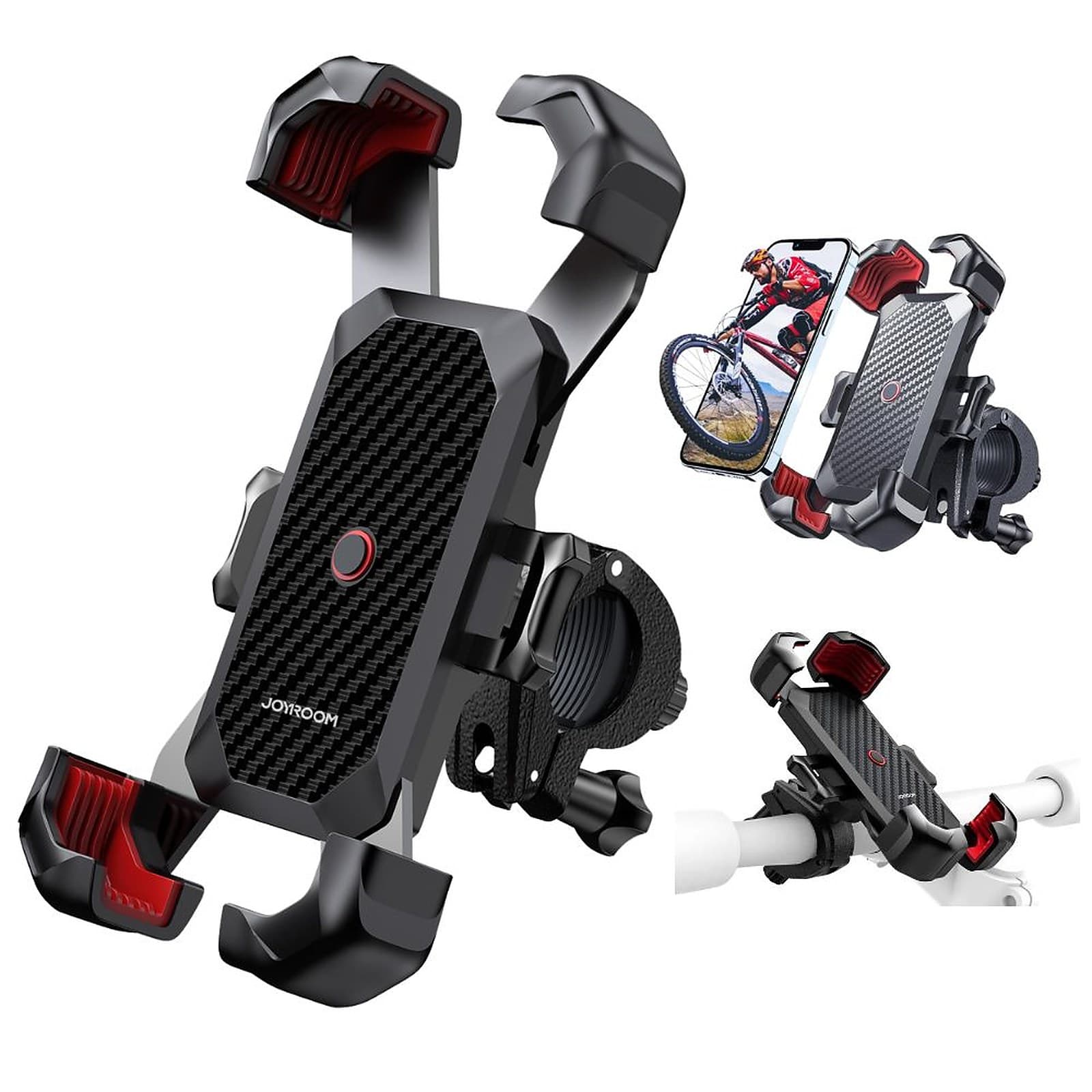 JOYROOM JR-ZS288 Motorcycle Bike Scooter Phone Mount Holder, Durable, and Universal Compatibility, Bicycle Phone Holder, Black