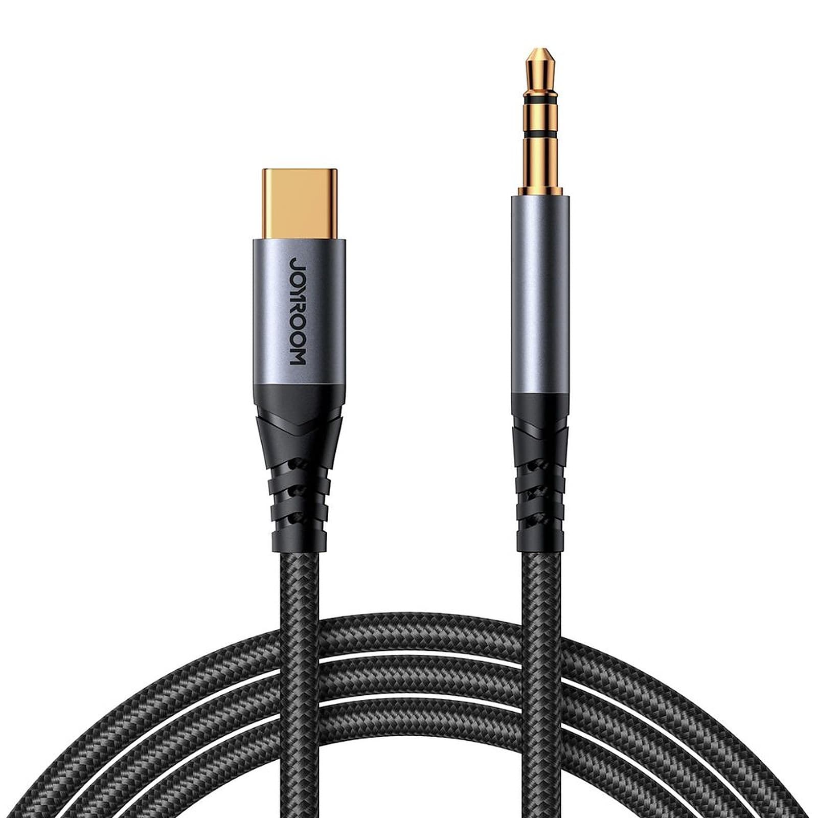 Joyroom SY-A07 AUX Audio Cable USB Type-C to 3.5mm Jack Connector, HiFi Sound, iPhone 15/ 16, Android, 1.2m, Black