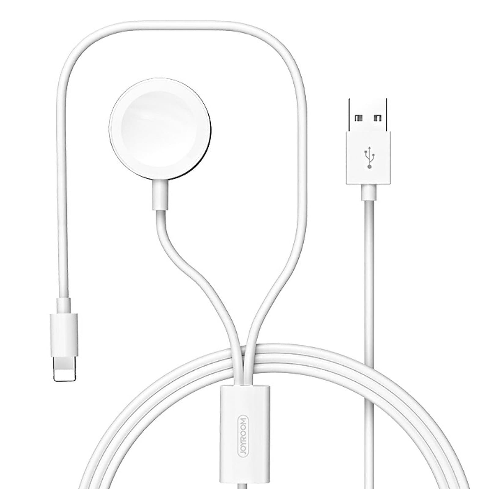 Joyroom S-IW002S 2-in-1 Wireless Apple Watch and iPhone 8-Pin Lightning Charging Cable, 1.5m