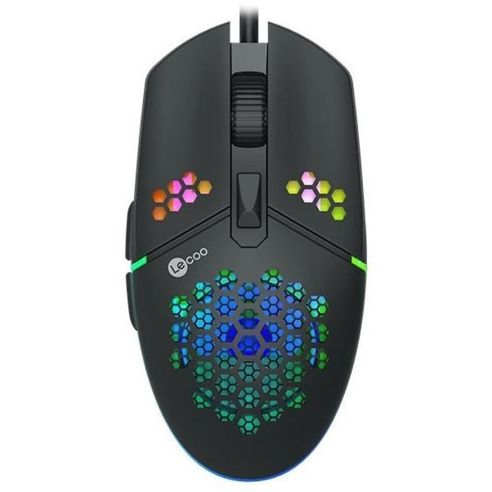 Lecoo MS105 RGB Gaming Mouse, Wired Ergonomic Optical Mouse, 4-Speed Adjustable DPI up to 3200 for PC, Laptop, Computer, Black