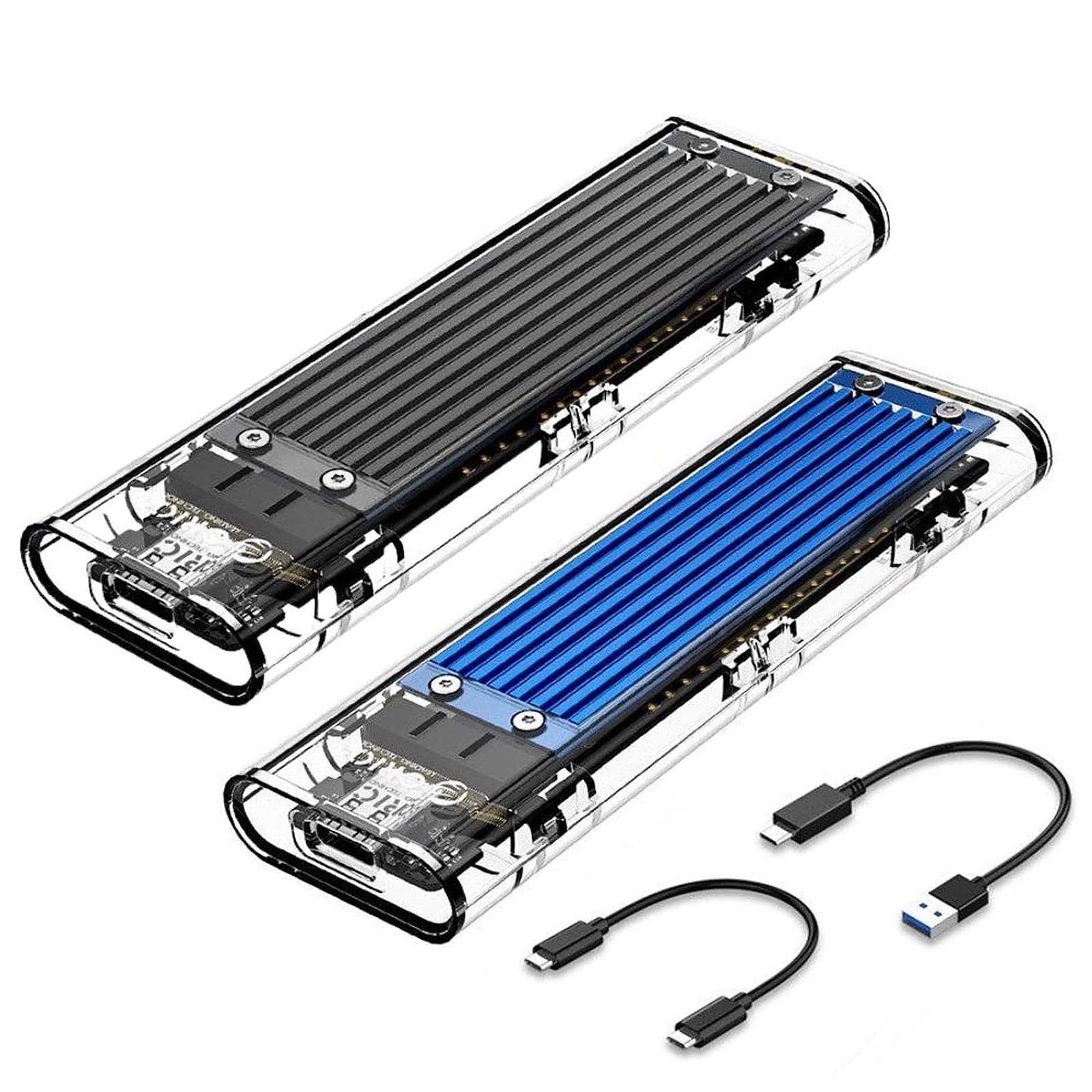 ORICO NVMe M.2 SSD Enclosure, USB 3.1 Gen2 Type C Hard Drive Enclosure 10Gbps Transparent, Tool-Free