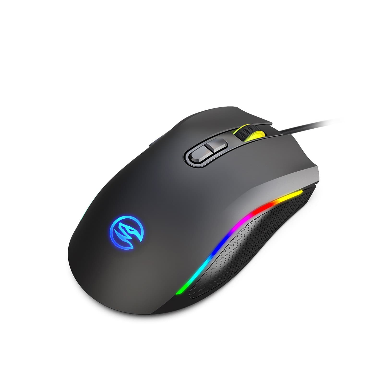 Snaketh RGB Gaming Mouse, Wired 6400 DPI Optical USB Mouse with Huano 10M Click Switches, Pure Copper Cable