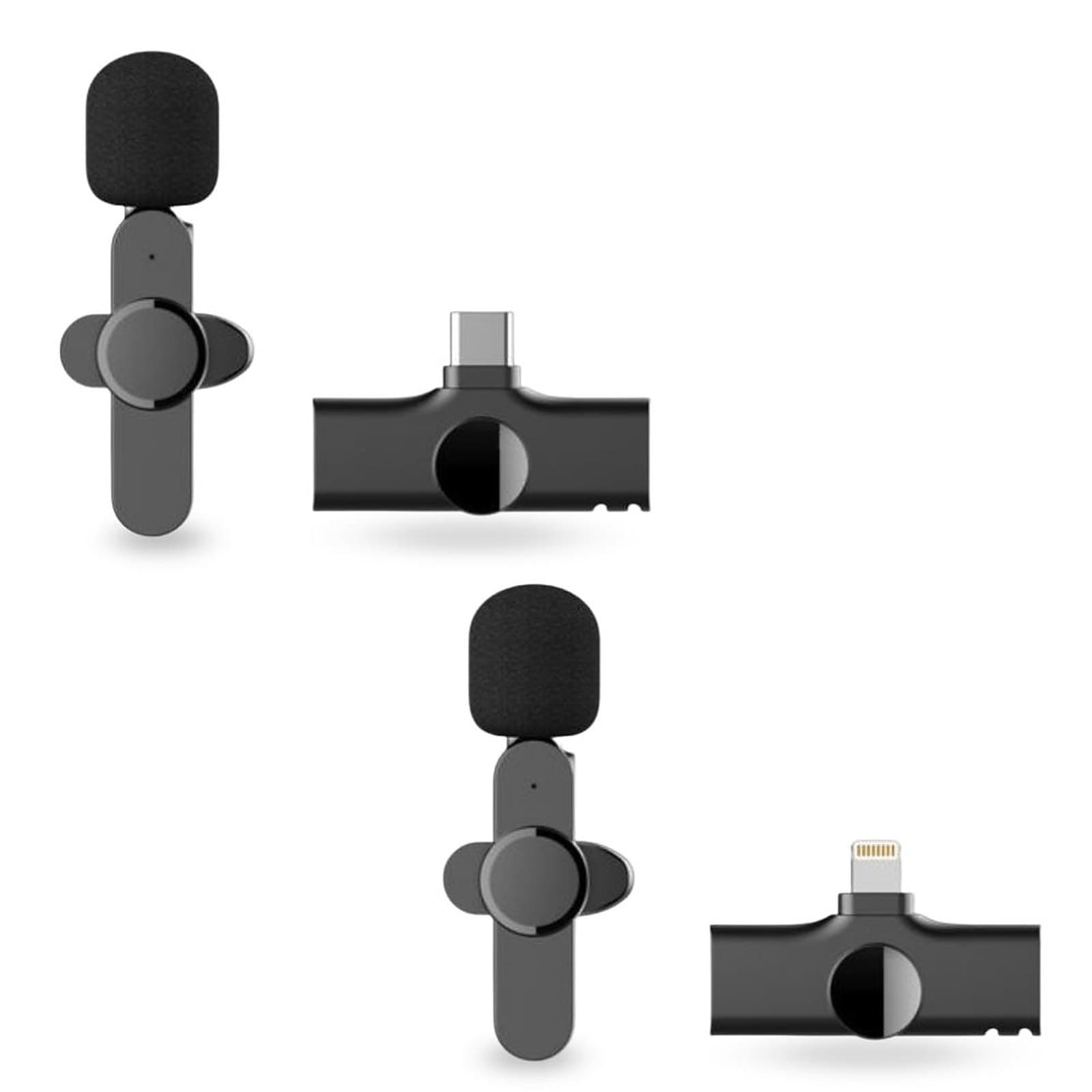Wireless Clip-On Lavalier Microphone, Smartphones High-Fidelity Lapel Mic