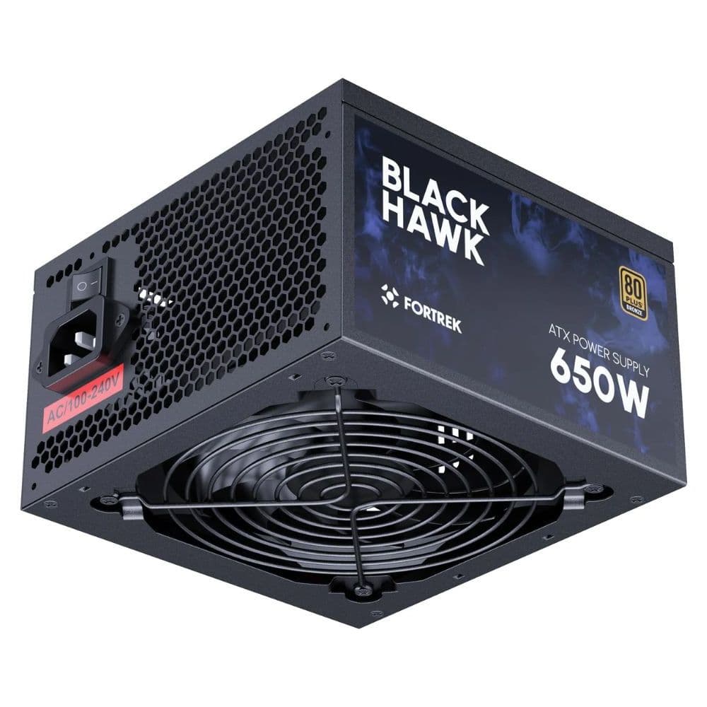 Fortrek Black Hawk 650W 80 Plus Gaming Power Supply PSU ATX with 120mm Silent Fan for Gaming PC Desktop