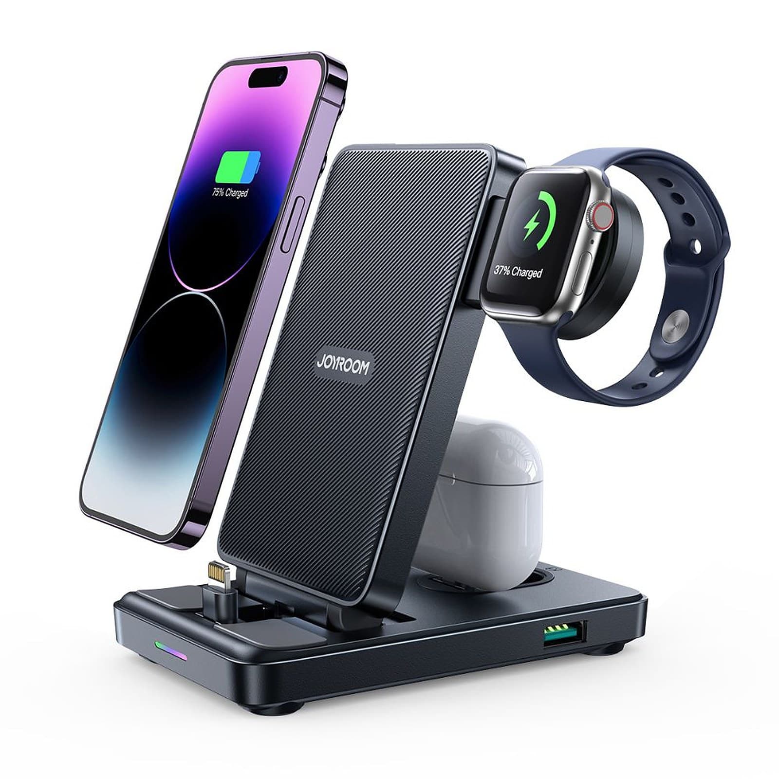 JOYROOM 4 in 1 Foldable Magnetic Charging Station For iPhone, AirPods, Apple Watch, Lightning Charging Station