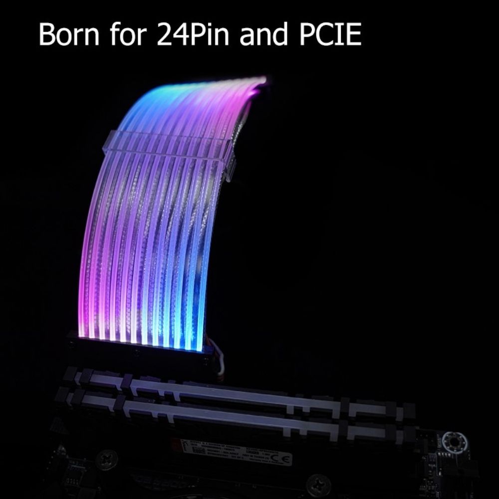 ALmordor Glare-line ARGB 24pins Addressable Power Extension Strimer Cable Cover Set - Image 3