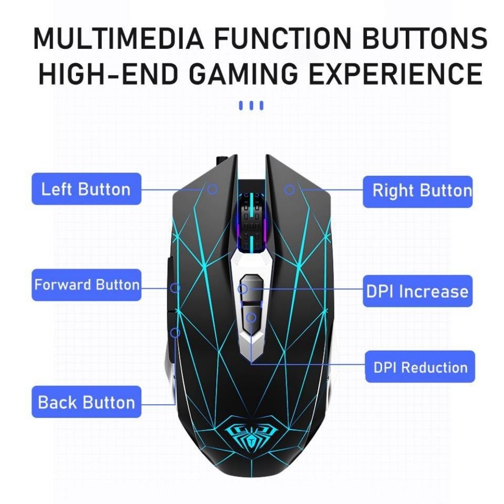 AULA T201 Wired Gaming Keyboard and Mouse combo multimedia 2