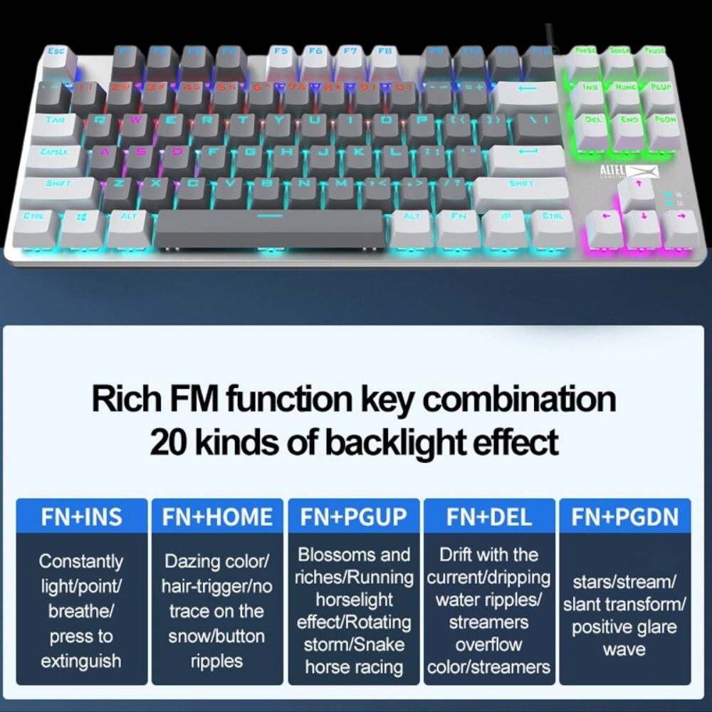 Altec Lansing ALGK8404 Compact Mechanical Wired USB Gaming Keyboard TKL 87 Keys 2