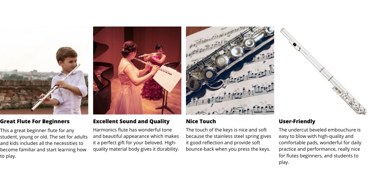 C Flute for Beginner Student in Luxury Soft Case 2