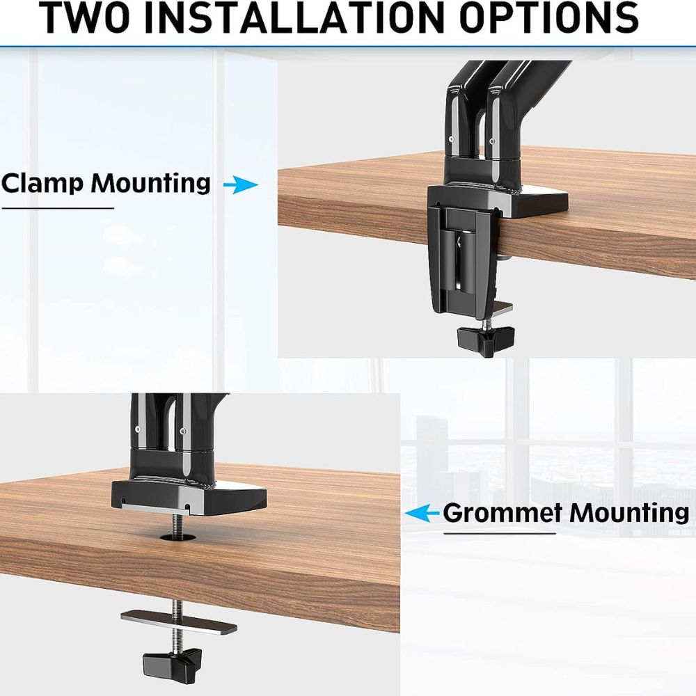 Fortrek FK441S 81032 Double Monitor Desk Mount Arms Dual Stand (12)