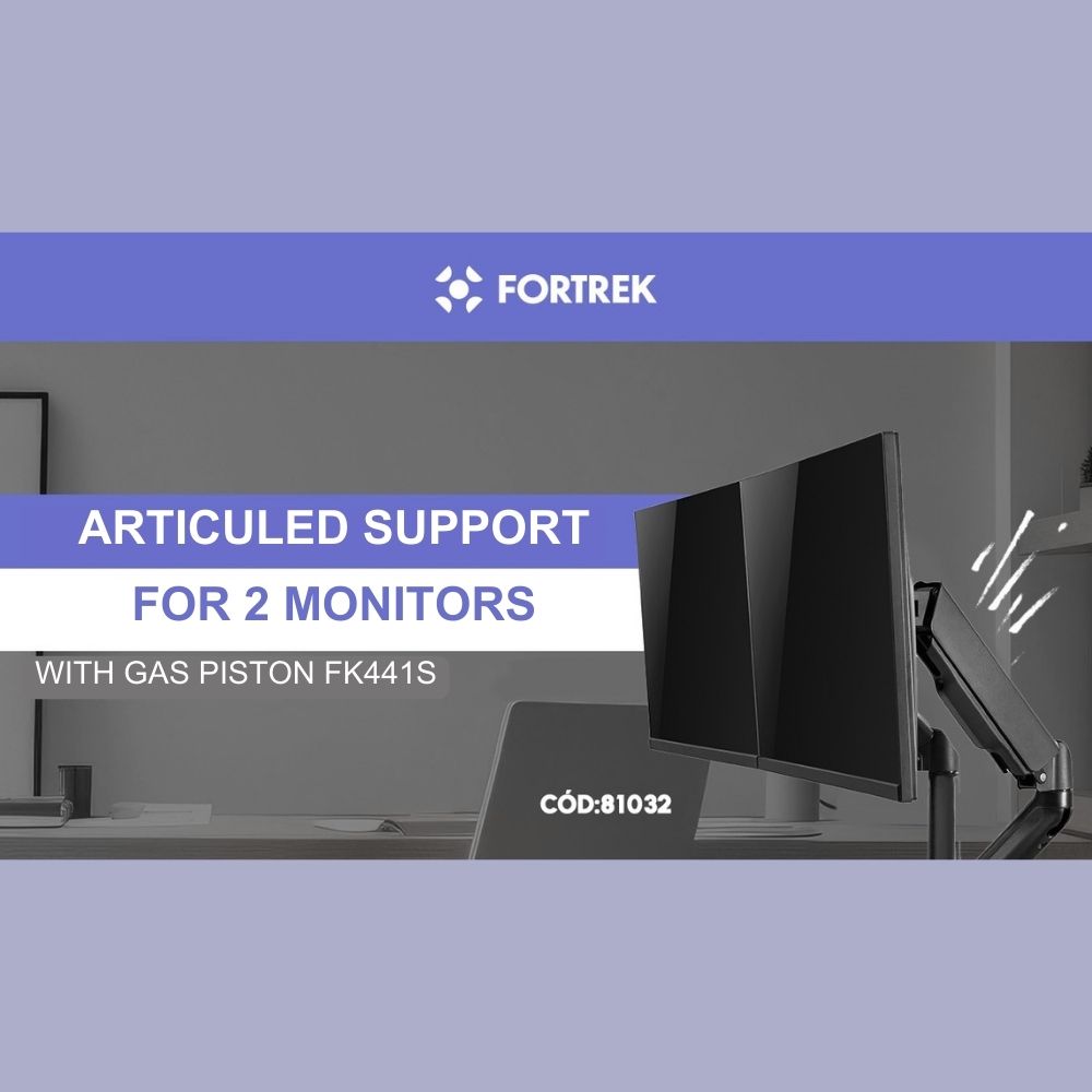 Fortrek FK441S 81032 Double Monitor Desk Mount Arms Dual Stand (9)