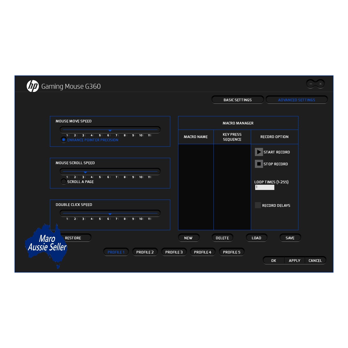HP G360 Wired USB Gaming Mouse Optical Ergonomic with High Speed Sensor, DPI up to 6200 - Image 2