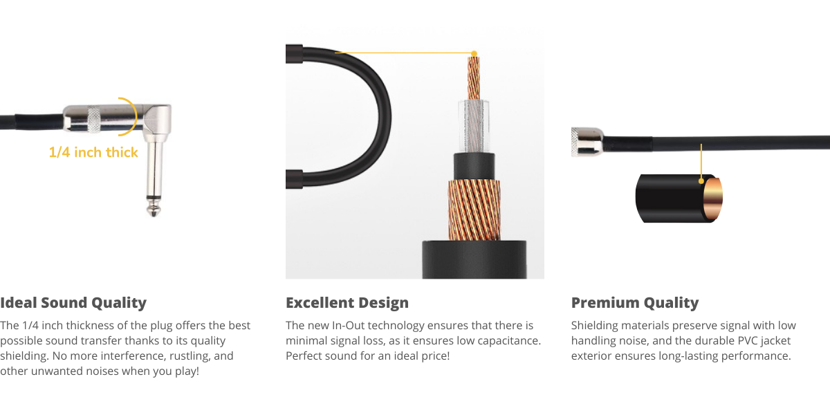 Guitar Patch Cable with Right Angle Plug 2