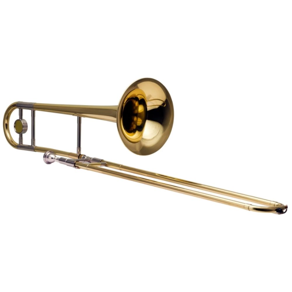 Harmonics Bb Slide Trombone Trumpet for Beginners Students with Luxury Wooden Case - Image 2