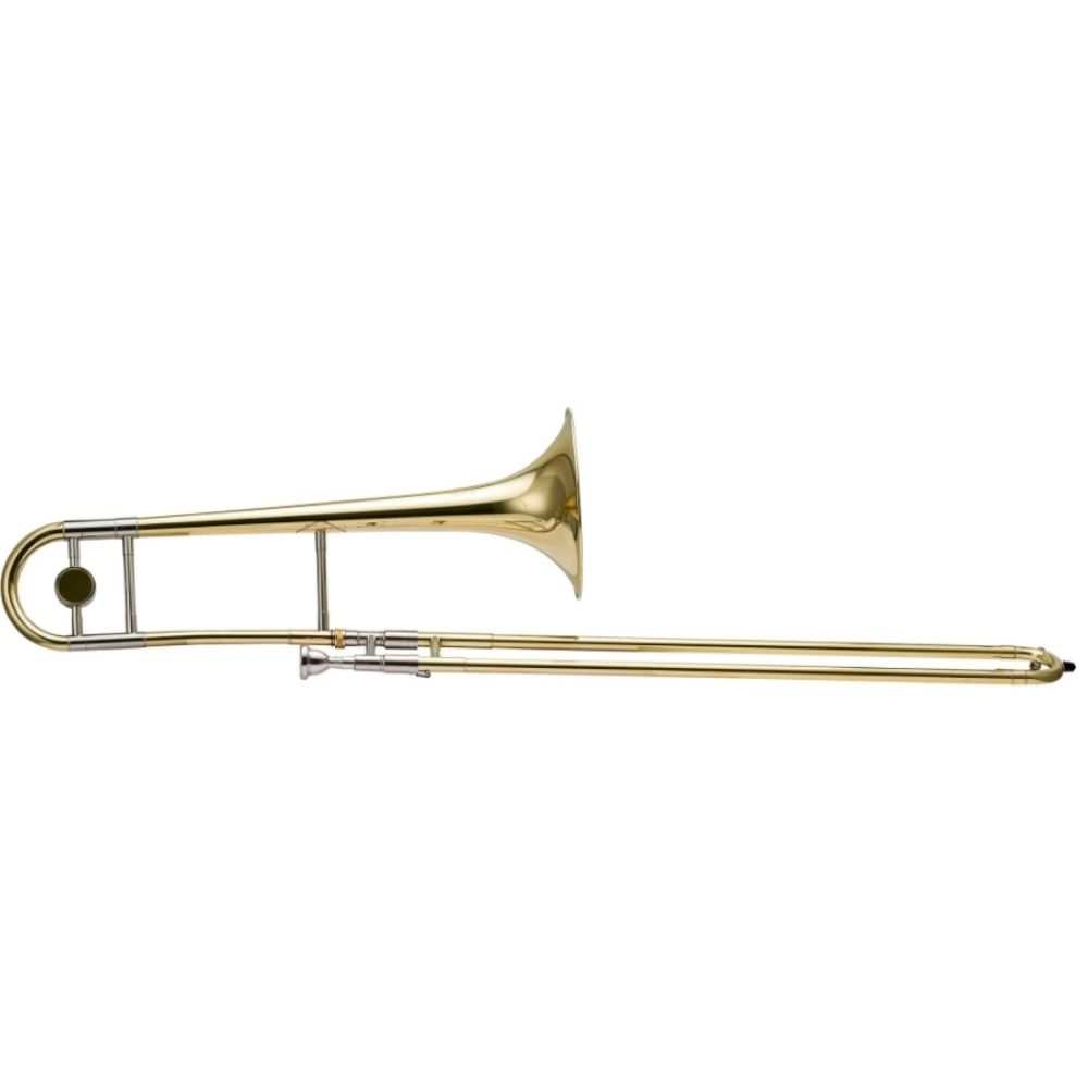 Harmonics Bb Slide Trombone Trumpet for Beginners Students with Luxury Wooden Case - Image 3