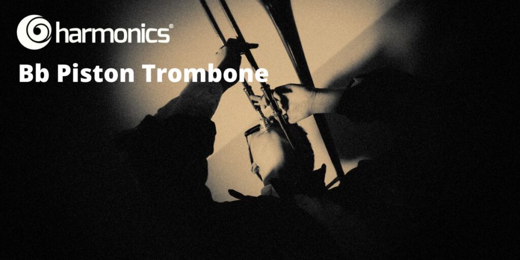 Harmonics HSL-900L Bb Piston Trombone Trumpet Brass Instrument Gold Lacquer with Soft Carrying Case - Image 7