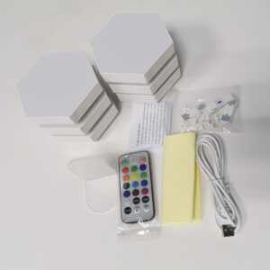 Hexagon Wall LED Light Panels with Remote Control, Touch-Sensitive RGB ...