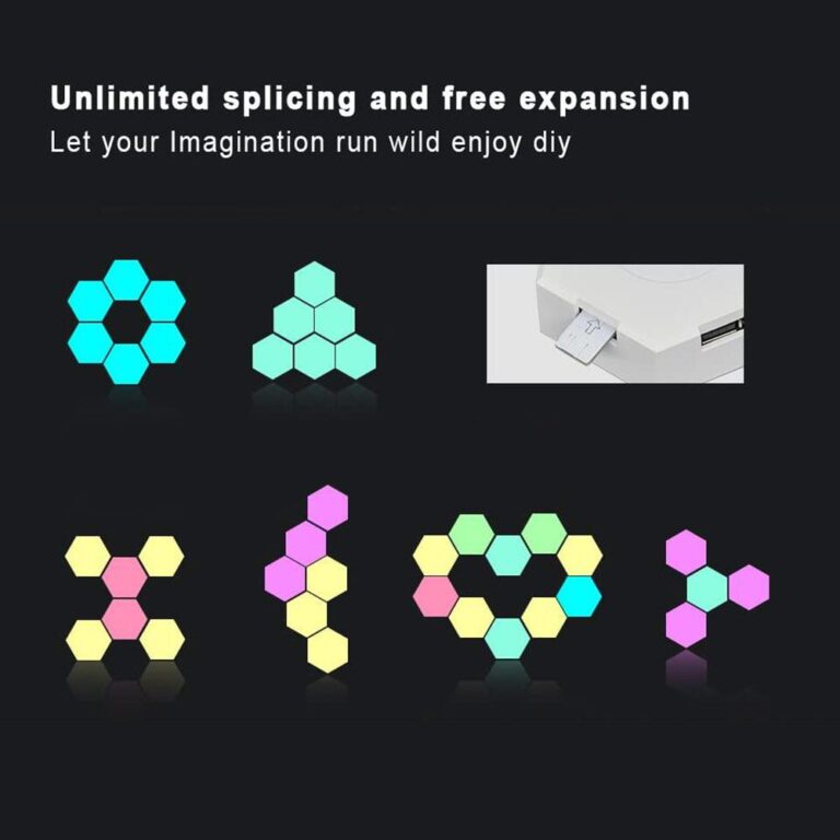 Hexagon Wall LED Light Panels with Remote Control, Touch-Sensitive RGB ...