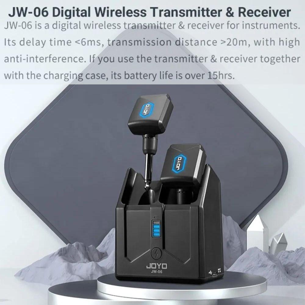 JOYO JW-06 5.8GHz Digital Wireless Guitar Transmitter and Receiver with Portable Charging Case for Guitar, Bass, and Electric - Image 3