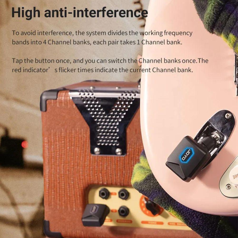 JOYO JW-06 5.8GHz Digital Wireless Guitar Transmitter and Receiver with Portable Charging Case for Guitar, Bass, and Electric - Image 5