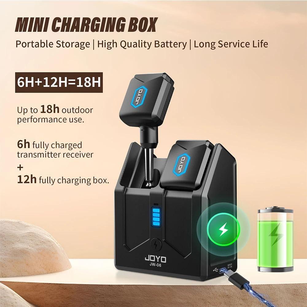 JOYO JW-06 5.8GHz Digital Wireless Guitar Transmitter and Receiver with Portable Charging Case for Guitar, Bass, and Electric - Image 9