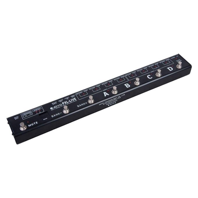 Joyo PXL-PRO Guitar Foot Effect Pedal Controller, Dual 4-Channel 8 Loop Programmable FX Switcher with Amp Switching, Black