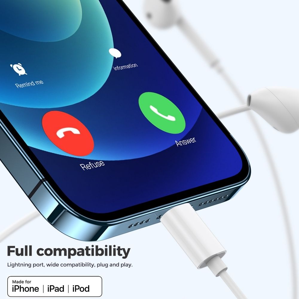 Joyroom JR EP4 Ben Series Lightning earphone white 6 1