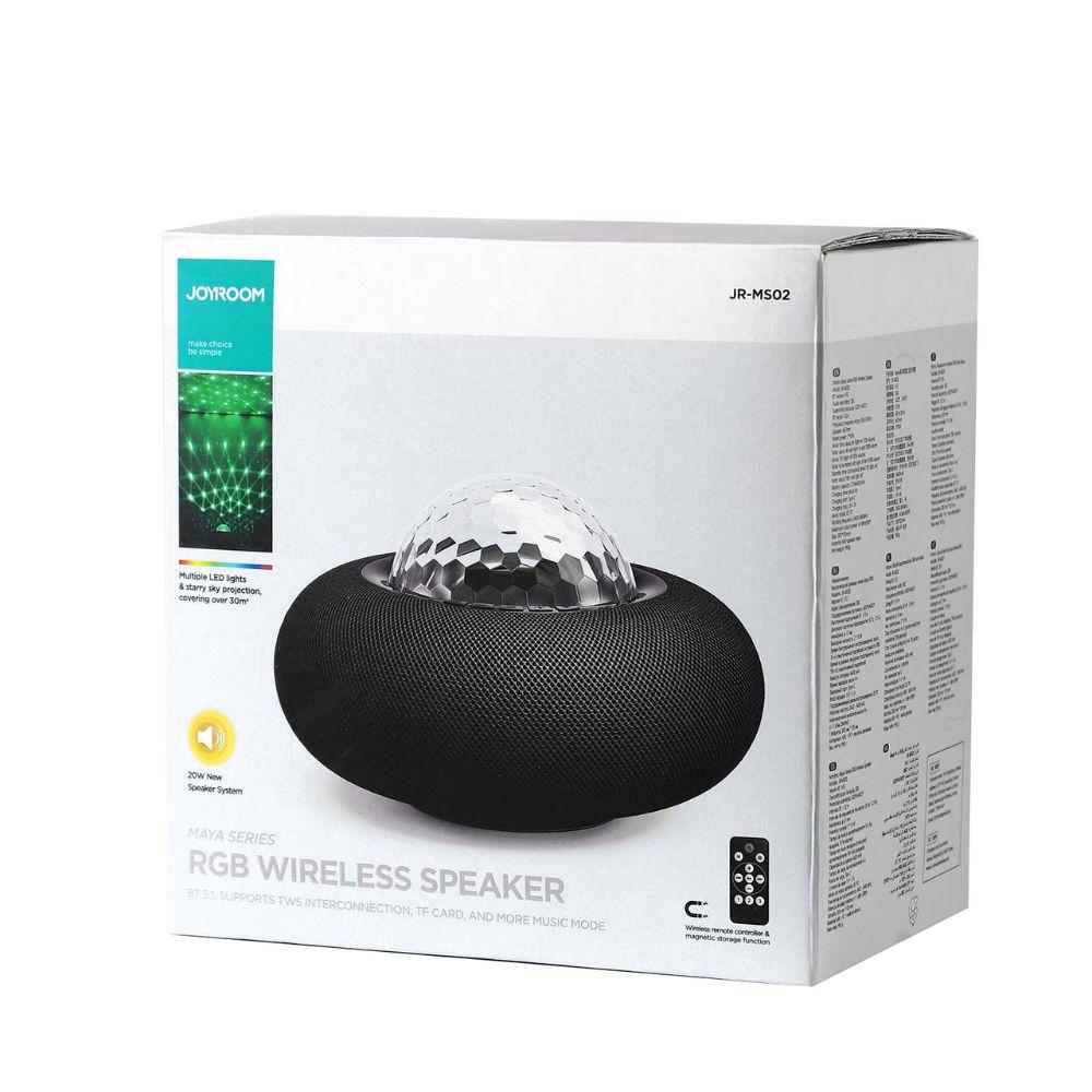 Joyroom JR-MS02 Maya Series RGB 20W Wireless Bluetooth Speaker, Immersive Sound, Colorful Ambience Light for Parties, Black - Image 9