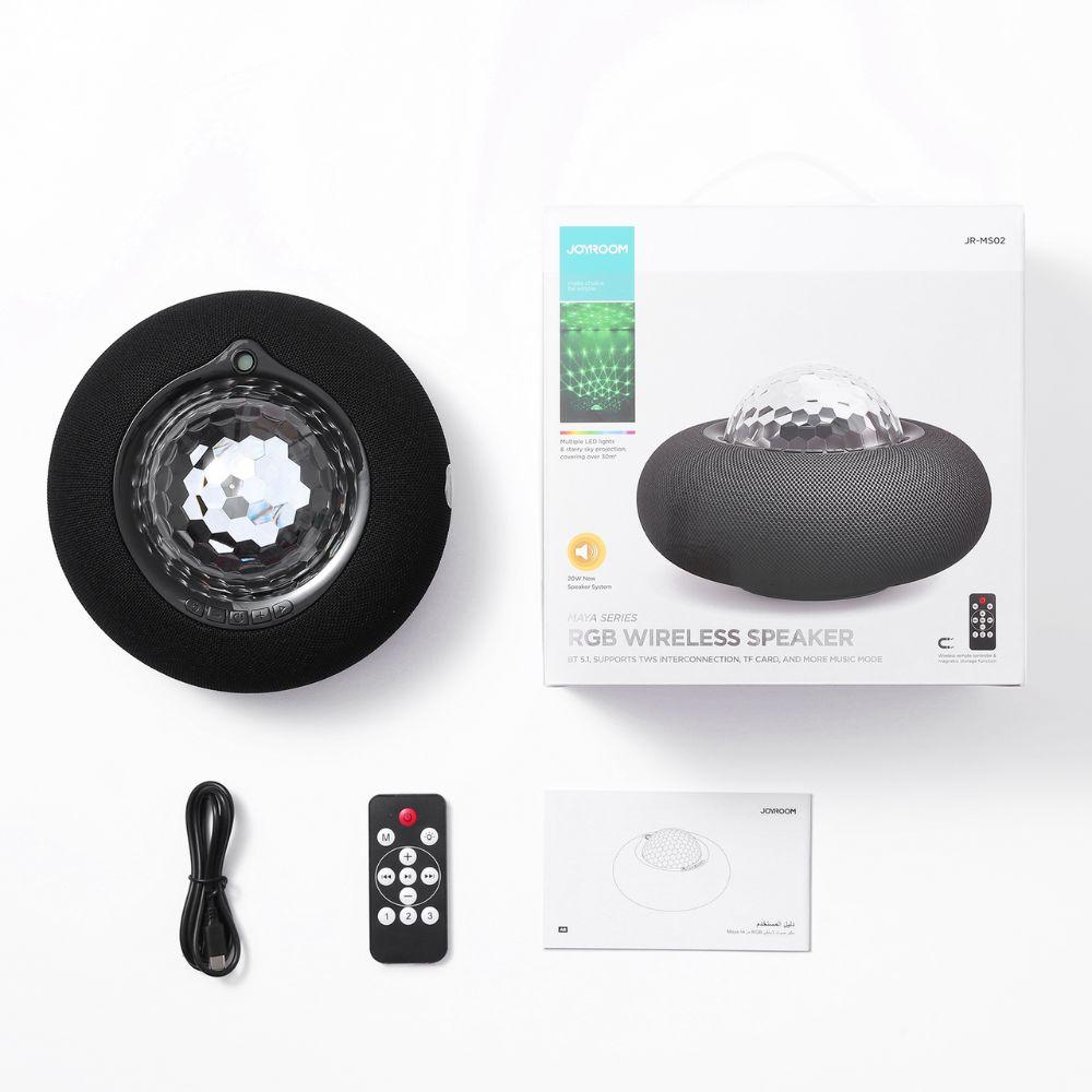 Joyroom JR-MS02 Maya Series RGB 20W Wireless Bluetooth Speaker, Immersive Sound, Colorful Ambience Light for Parties, Black - Image 8