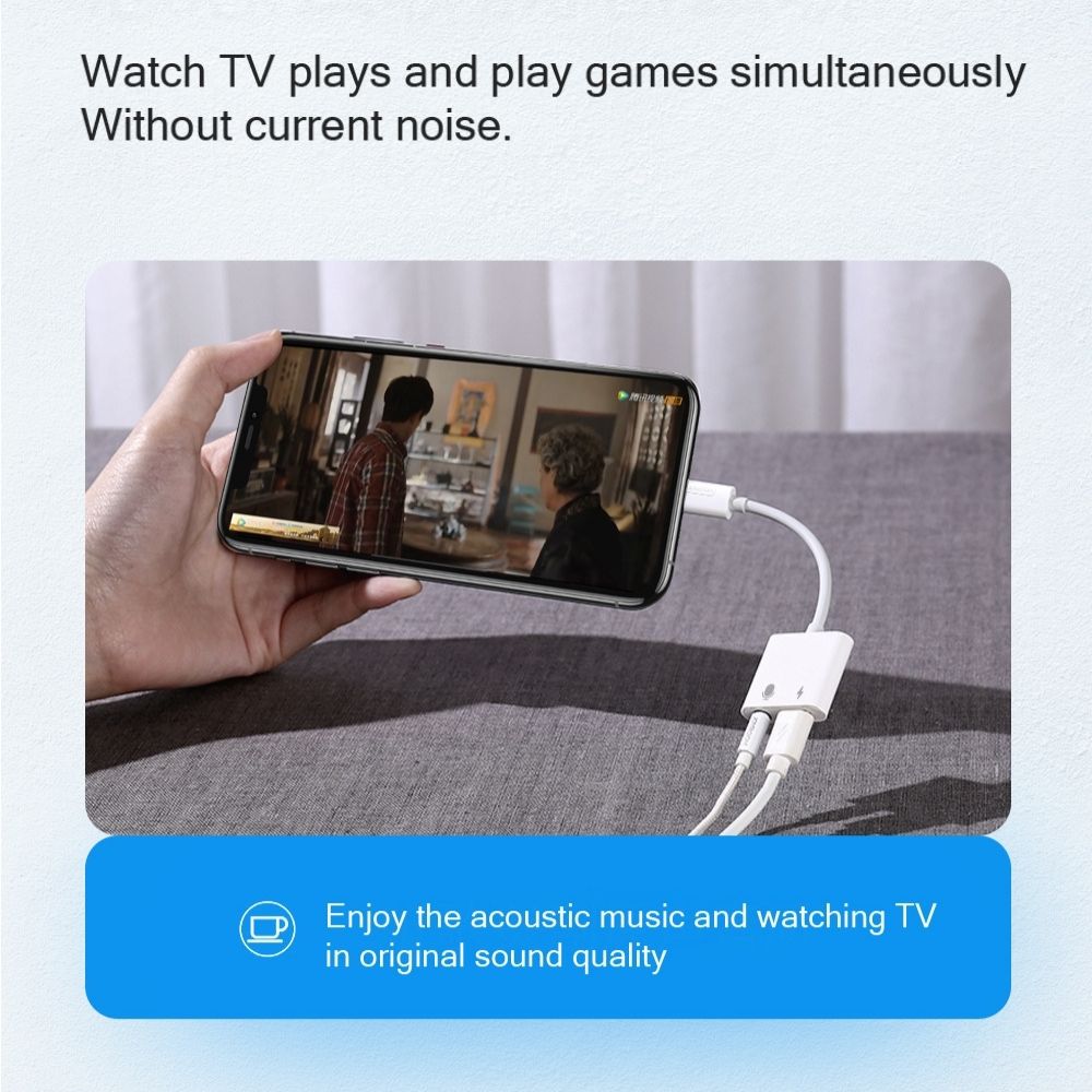 Joyroom S-Y105 iPhone Headphone Adapter, Lightning to 3.5mm Audio + Lightning Charger Splitter - Image 9