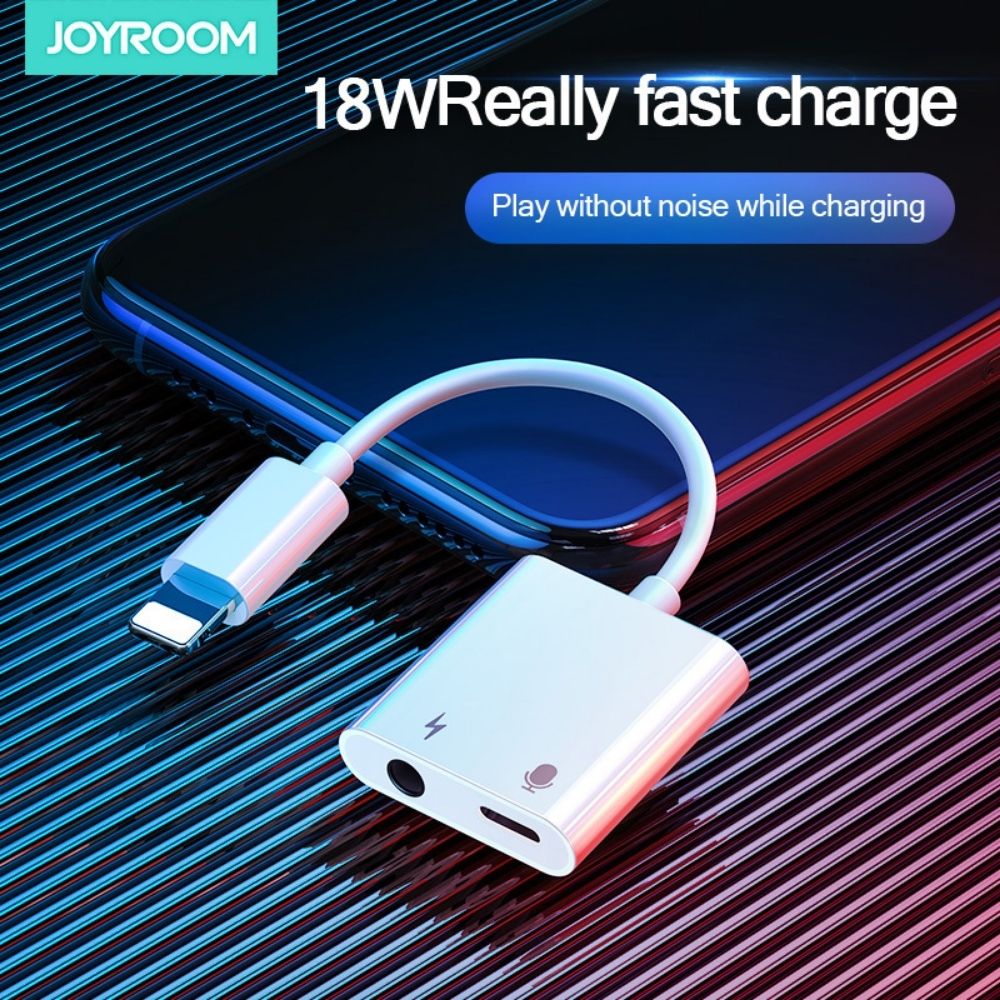 Joyroom S-Y105 iPhone Headphone Adapter, Lightning to 3.5mm Audio + Lightning Charger Splitter - Image 2