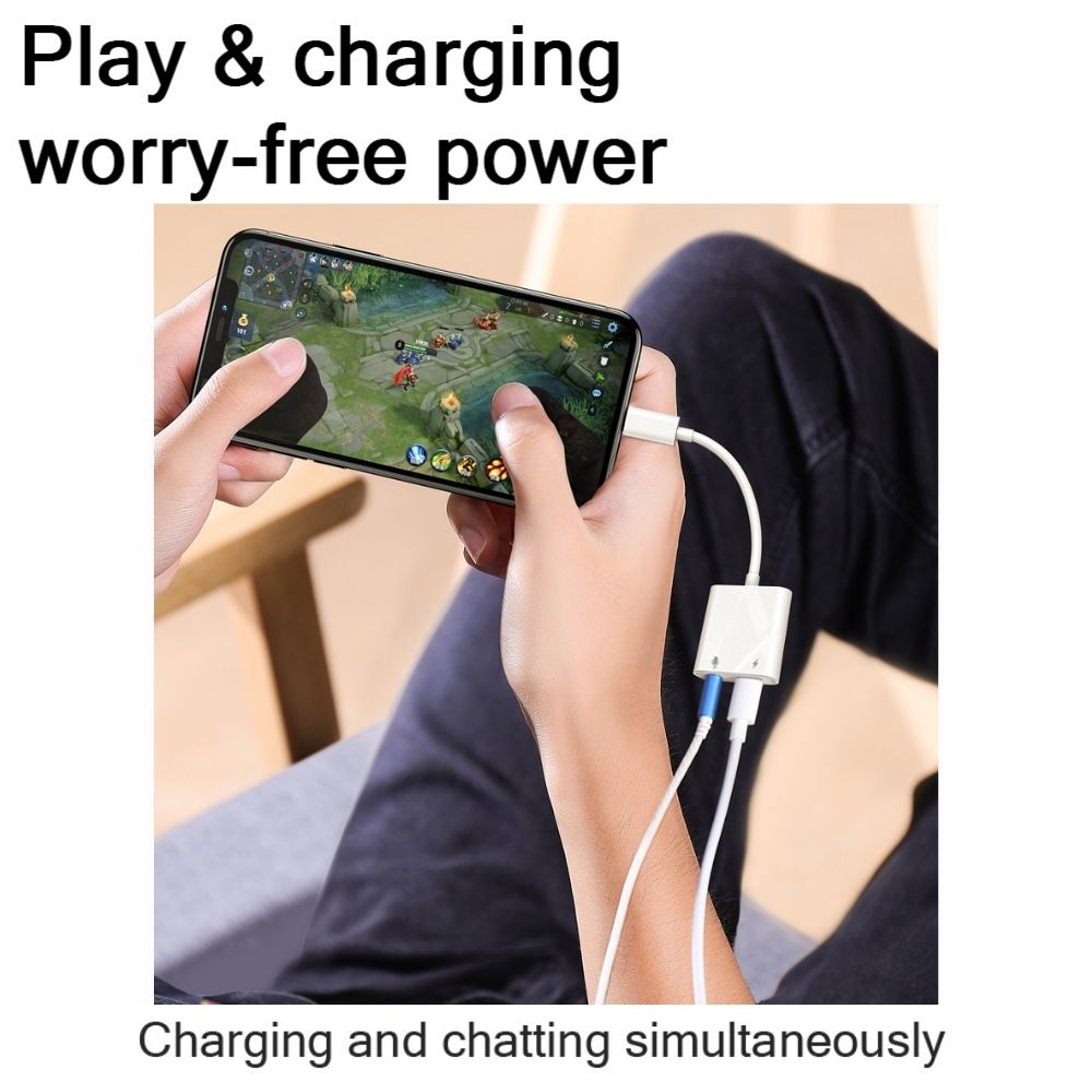 Joyroom S-Y105 iPhone Headphone Adapter, Lightning to 3.5mm Audio + Lightning Charger Splitter - Image 6