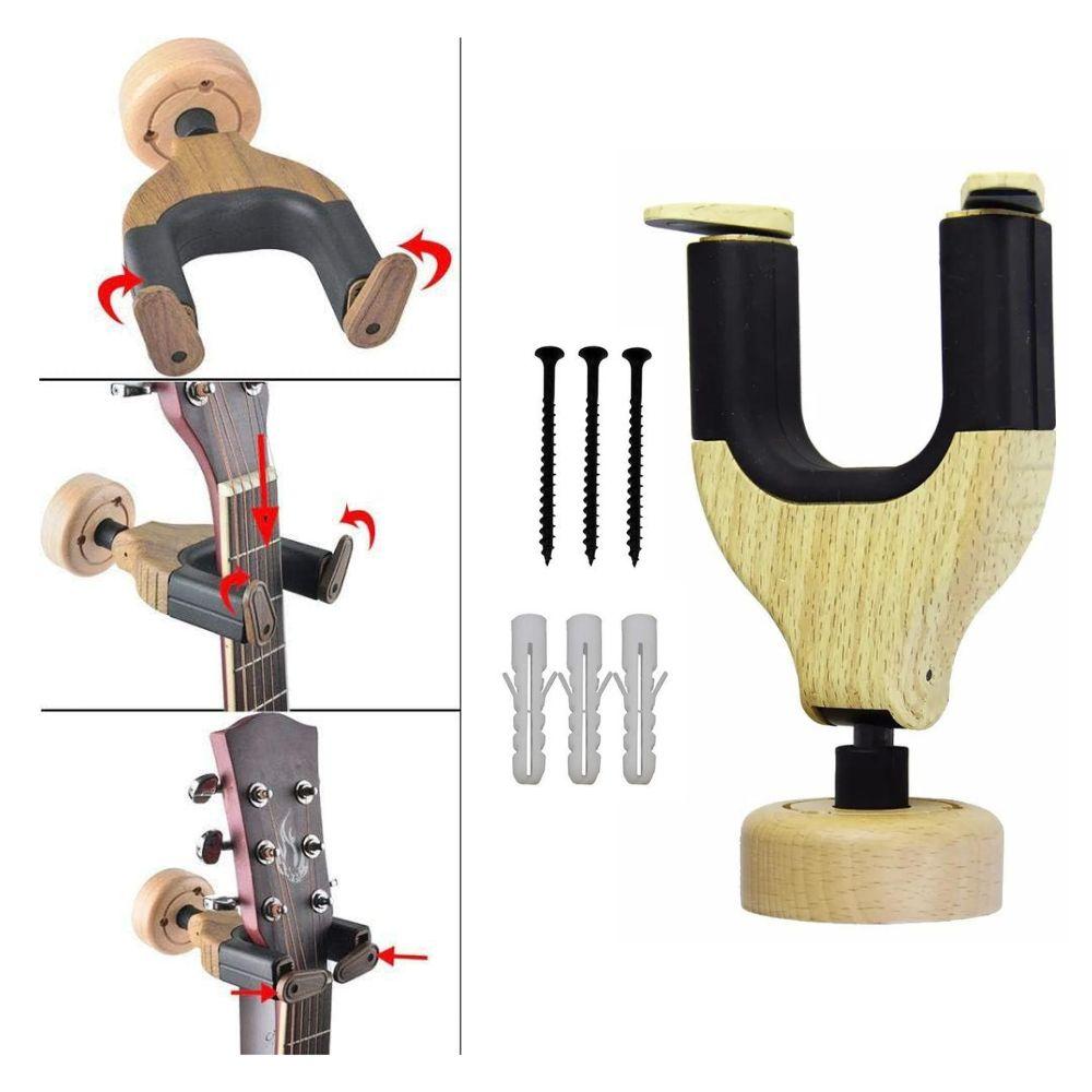 Maro Guitar Wall Mount for Storage and Display, Auto Lock Guitar Wall Hanger, Guitar Hook - Image 5