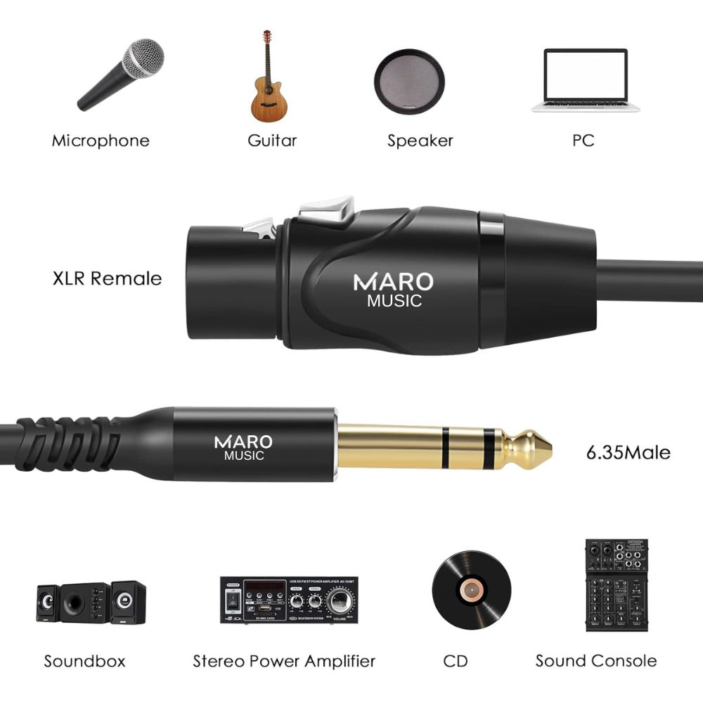 Maro MTX XLR Female Quarter Inch TRS Cable (2)