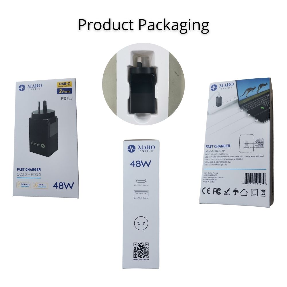 Maro PD48 2P 48W Wall Charger Black 5