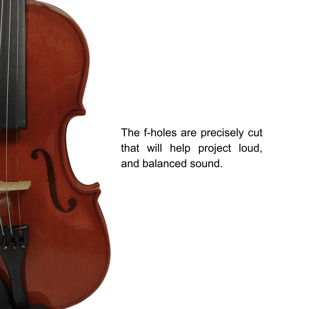 Maro Music 4/4 Full-Sized Classic Violin Ebony Parts for Intermediate Advanced with Case, Bow, Rosin Polisher, Bridge - Image 6