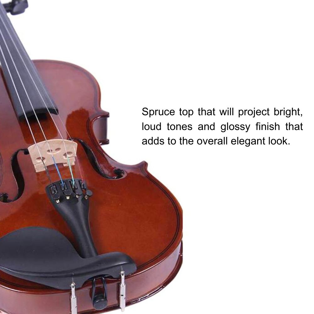 Maro Music 4/4 Full-Sized Classic Violin Ebony Parts for Intermediate Advanced with Case, Bow, Rosin Polisher, Bridge - Image 8