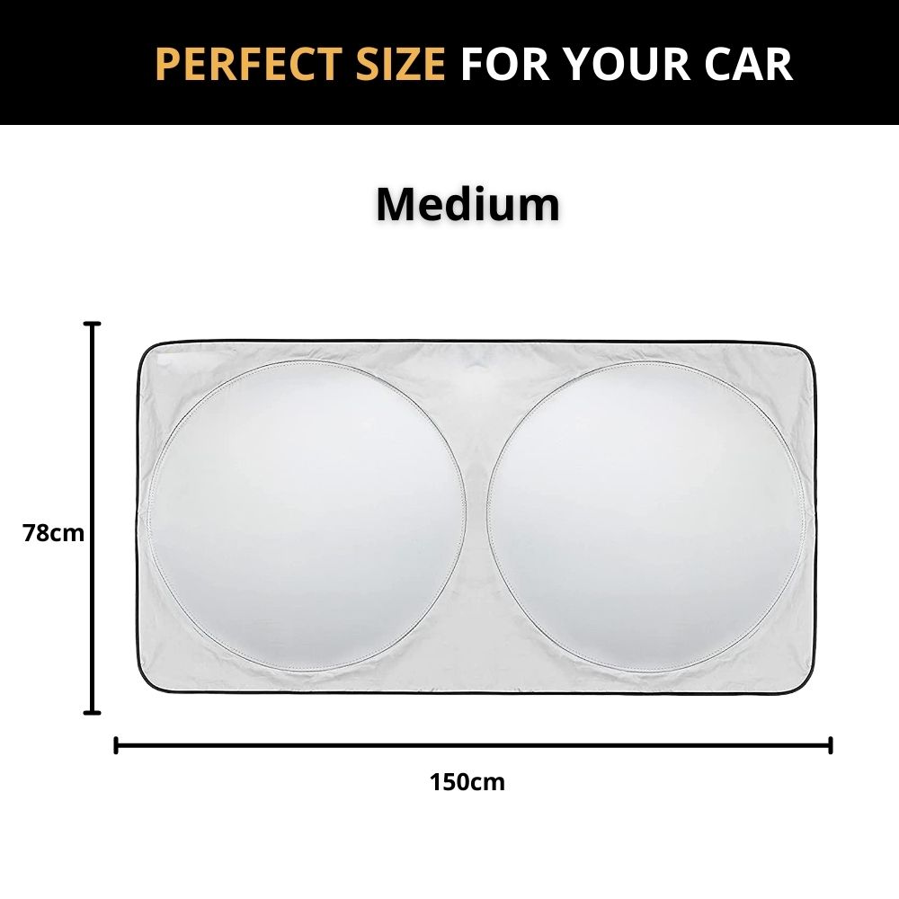 Maro WS-CM Car Windshield Sun Shade with Storage Pouch, Car Sun Visor, Medium Size 150 x 78cm - Image 10