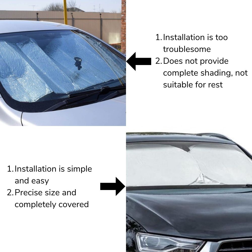 Maro WS C Windsreen Sunshade for Cars before and after