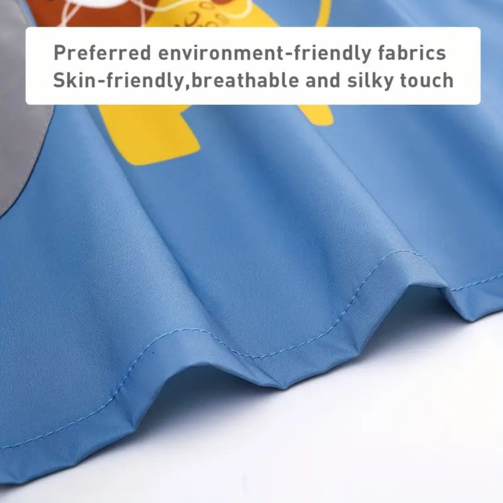 Waterproof Lion Kids Painting Apron, Toddler Art Smock Children Apron for Painting, Cooking, Baking, Blue, Medium - Image 2