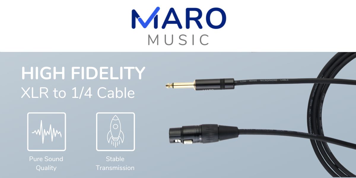 XLR Female to 14 Inch 6.35mm TRS Microphone Cable 1 1