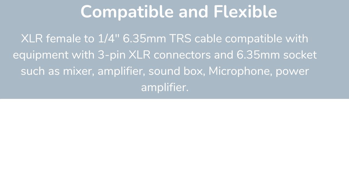 XLR Female to 14 Inch 6.35mm TRS Microphone Cable 4 2